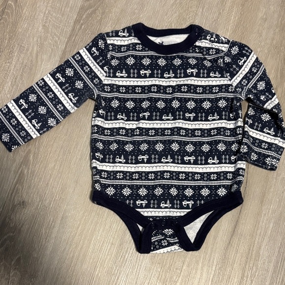 Navy Blue Patterned Kids One Piece - Picture 1 of 2